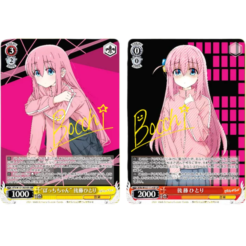 

WS Cards ACG Girl Bocchi The Rock Gotoh Hitori Golden Sign Anime Game Characters DIY Collection Twill Color Flash Cards Toy Gift