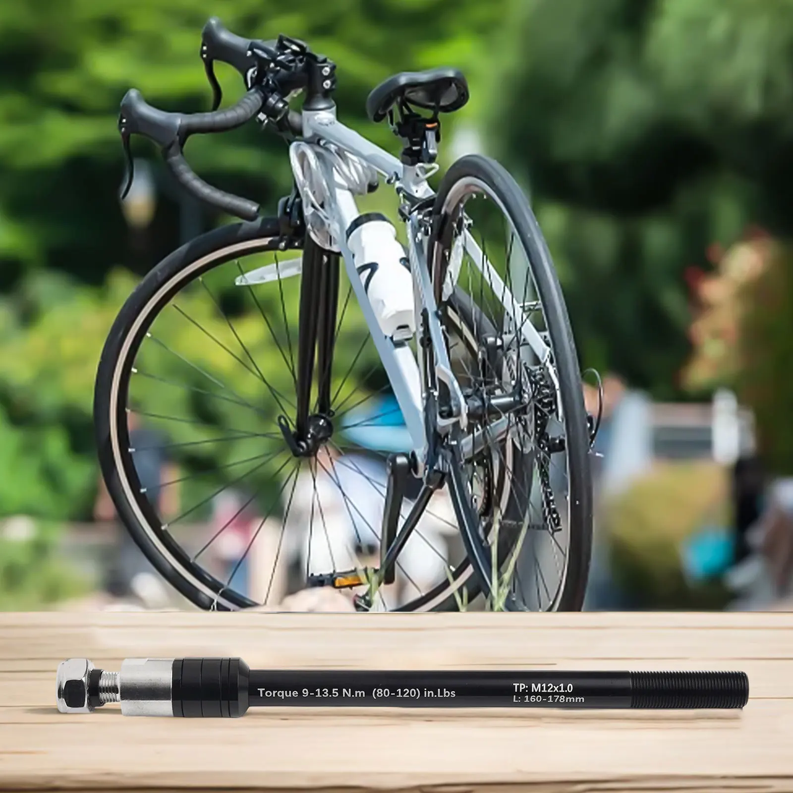 

Bicycle Trailer Thru Axle Adapter Bike Front Fork Axle 160-178mm P1.0/.5/.75 Bike Trailer Hitch Thru Axles Adapter Accessories