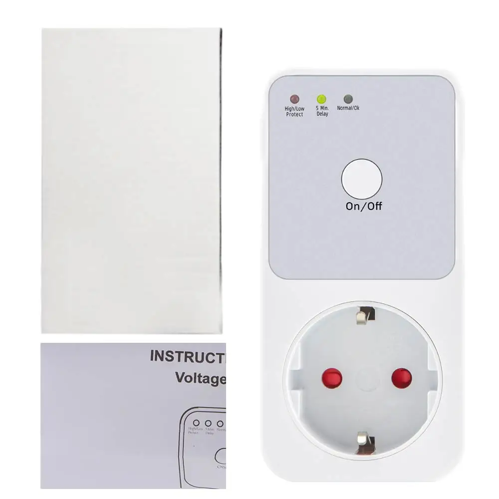 2/3/5 Pcs Automatic Voltage Protector 16A 230V EU Plug Socket Switcher Electrical Surge Stabilizer Refrigerator Safe Protector