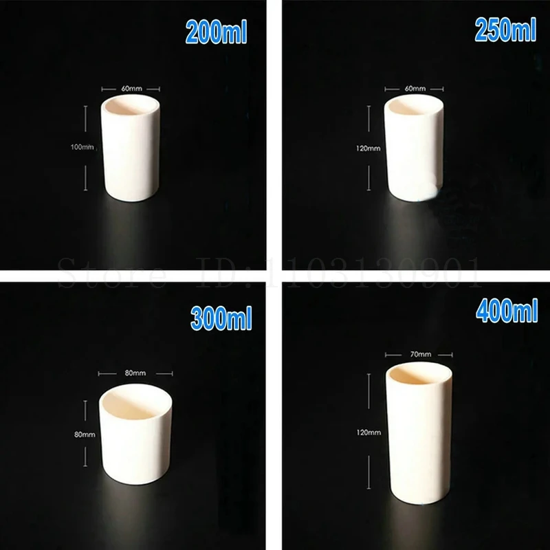 5ml-1000ml Lab Cylindrical Corundum Crucible 99% Alumina Ash Crucible High Temperature Resistance 1600 Degrees