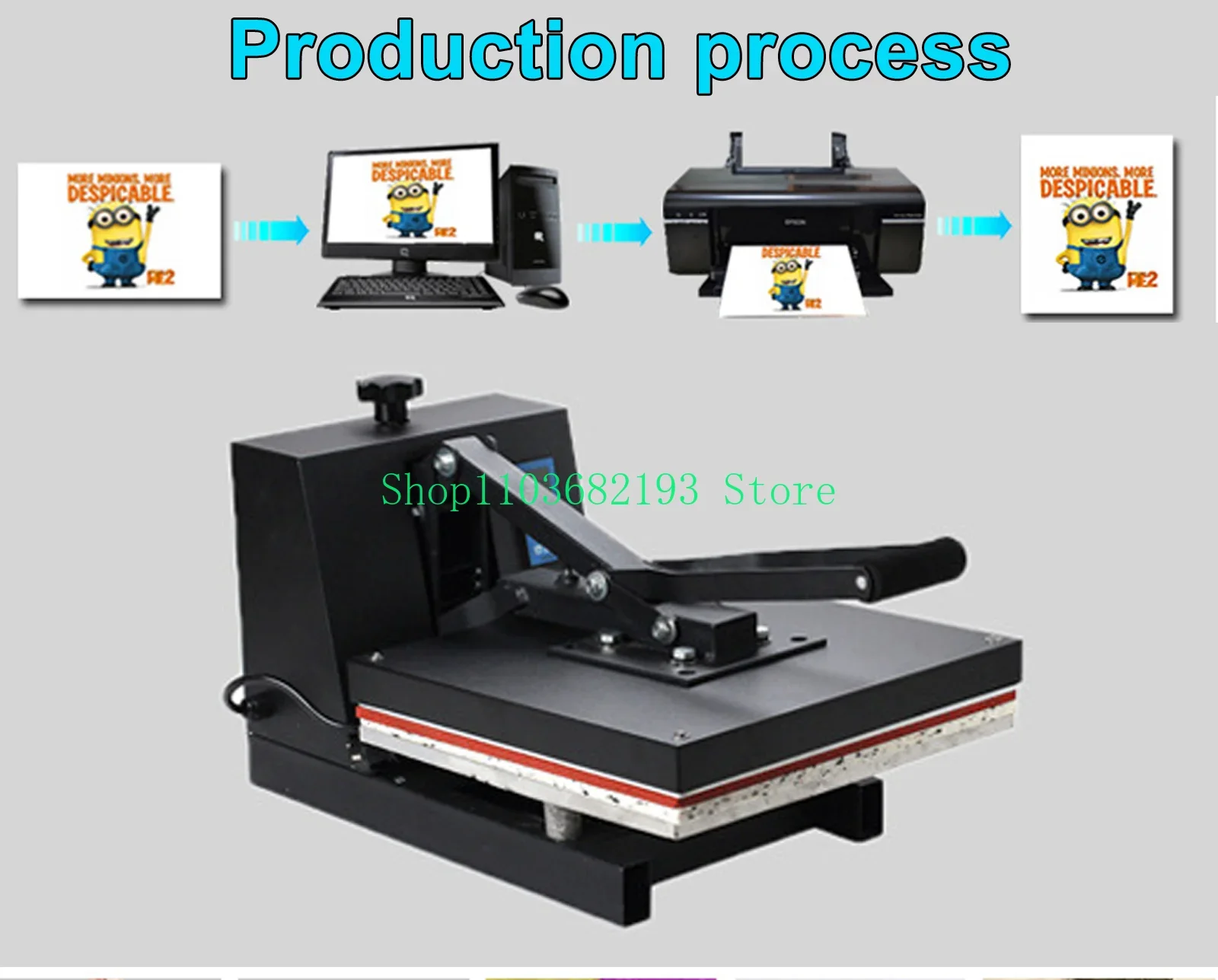 T-shirt Printing Machine, Heat Transfer, Digital 40 * 60 High Pressure Flat Plate Printing, Machine Hot Drilling Machine