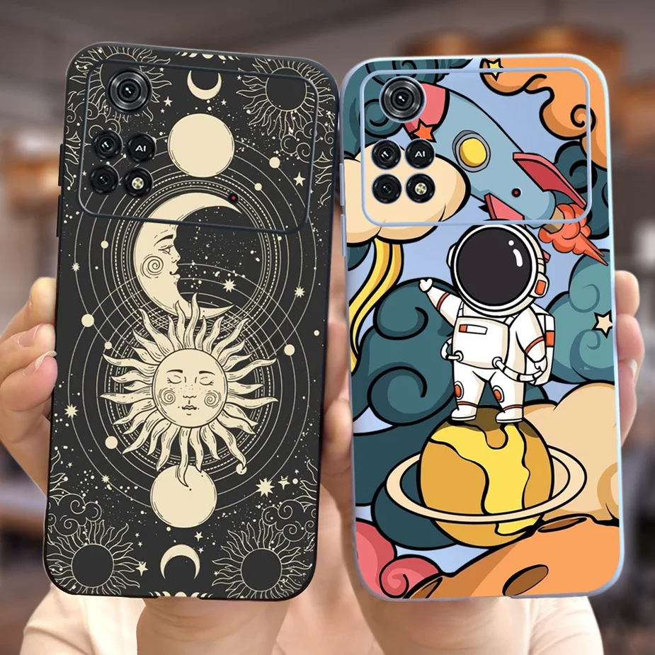 For Xiaomi Poco M4 Pro 4G Case Cute Fashion Artronauts Cartoon Cover Soft TPU Phone Case For Xiaomi Poco X4 Pro PocoM4 5G Bumper