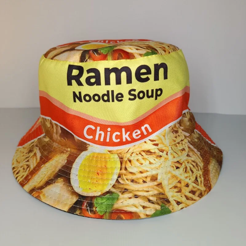 Lamian Noodles bedruckter Fischerhut für Damen und Herren, Outdoor-Sonnenschutzhut für Frühling und Sommer, Sonnenschutz, verstellbar