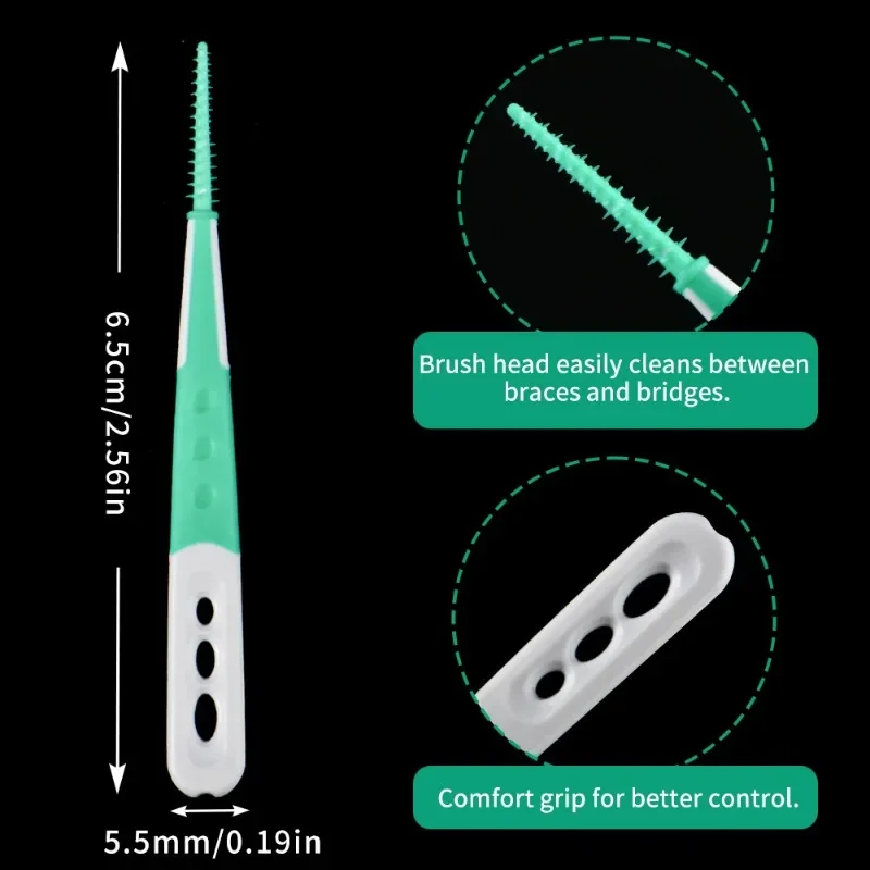 12/60pcs Soft Gum Interdental Gap Brush Orthodontic Clean Oral Hygiene Care Toothbrush Dental Tool Protable Orthodontics Braces