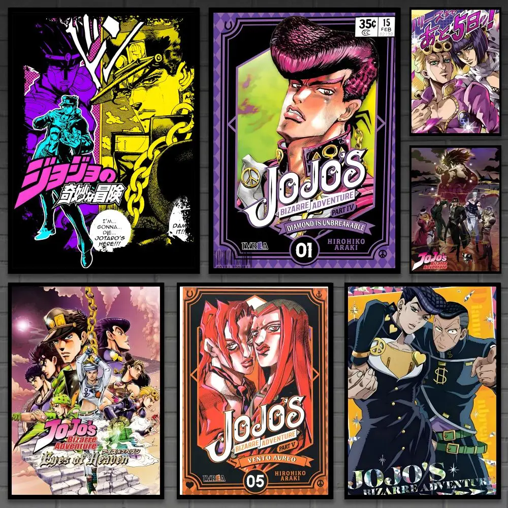 J-JoJos Bizarre Adventures Anime-Poster, vielseitige HD-wasserdichte Wandkunst, selbstklebende Dekoration für jeden Raum, ideales Geschenk