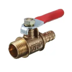 Red Handle Male Threaded Piping System 8mm Motorized Ball Valve Pipe Ball Valve 1/4'' Brass Ball Valve
