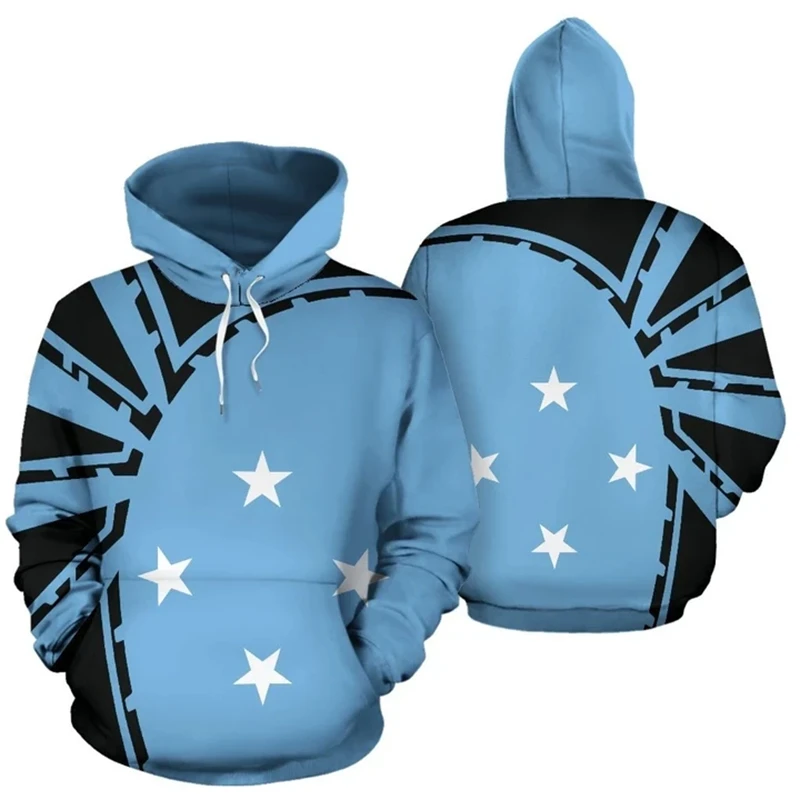 Federated States Of Micronesia Flag Map 3D Printed Hoodies For Men Clothes FSM National Emblem Sweatshirt Casual Unisex Hoodie