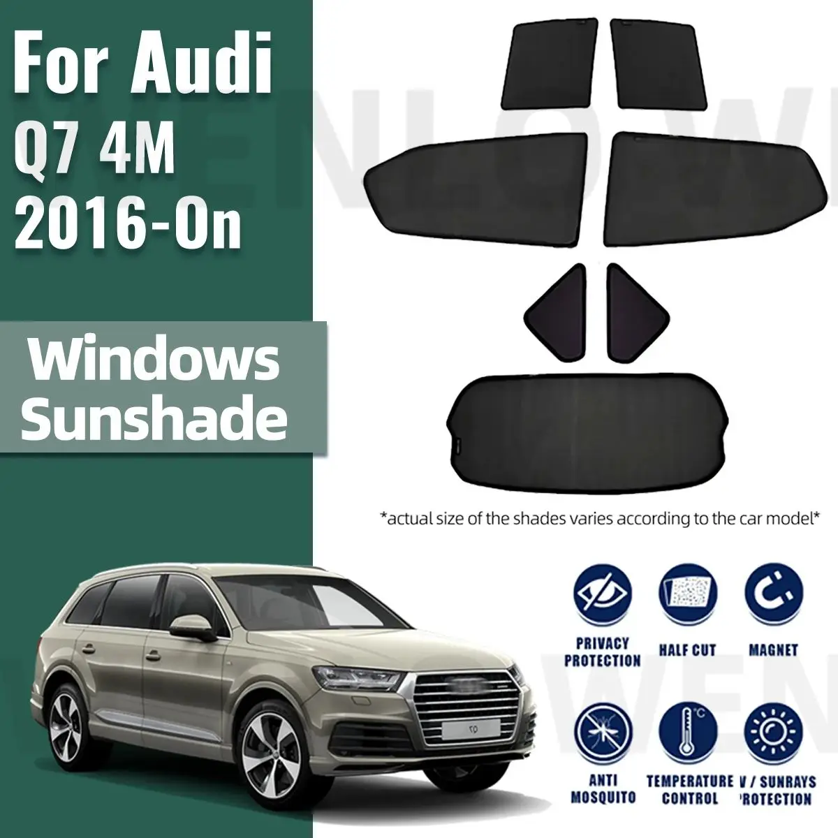 For Audi Q7 4M 2015-2023 2024 Car Side Window Sunshade Windshield Sun Shade Shield Solar Protection Parasol Children Curtains