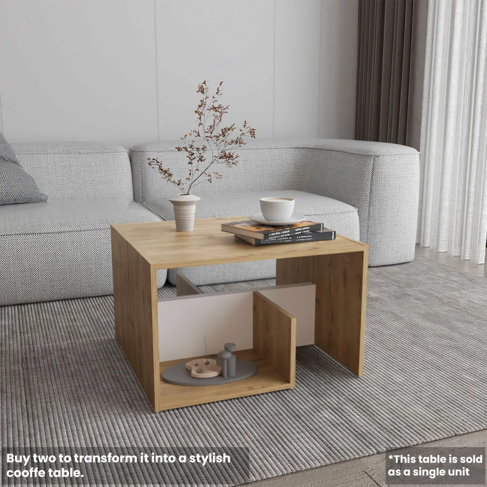 Side Table 25" H 1 Shelf Durable Engineered Wood Construction Ensures Long-lasting Stability and Performance