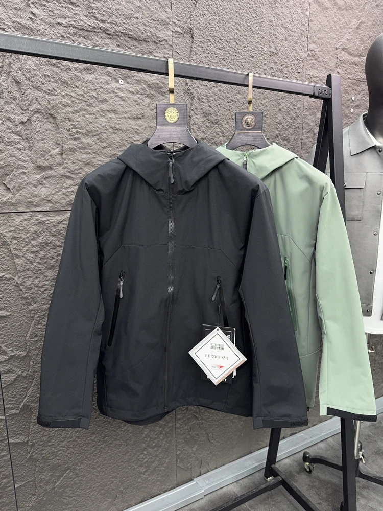 Jaet Soft ell casual con cappuccio da uomo Outdoor Primavera Confortevole e traspirante Faion Urban Sle Long Sve Stand Fit Pamp...