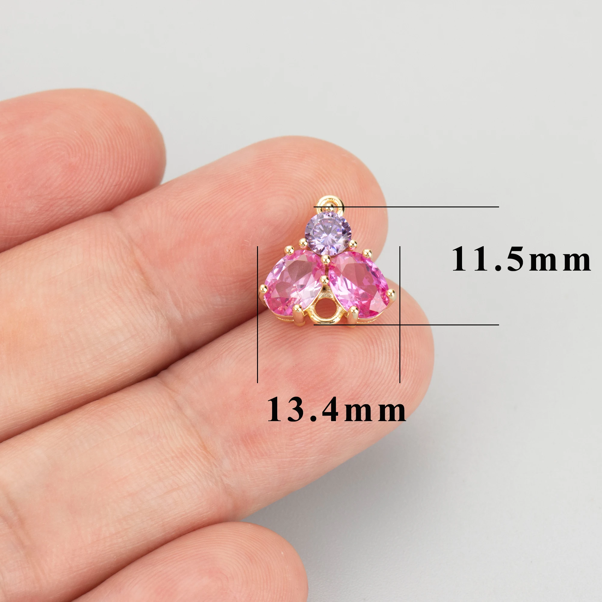 GUFEATHER, 2pcs/lot, MI43, Jewelry Accessories, 18K Gold Plated, Copper, Zircons, Charms, Jewelry Making Findings, DIY Pendants view 2