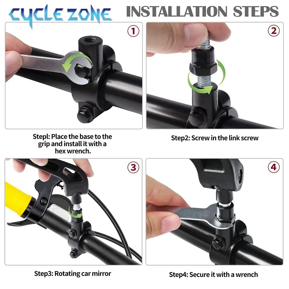 Espejo retrovisor de bicicleta ajustable de 360 grados, espejos retrovisores para manillar de bicicleta de montaña y carretera, accesorios de seguridad para ciclismo