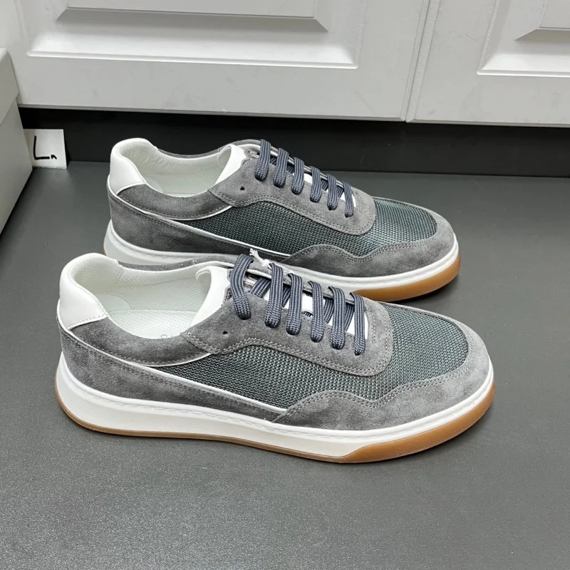 

Four Seasons Italian Designer Comfortable Men's Leather Mesh Sport Shoes