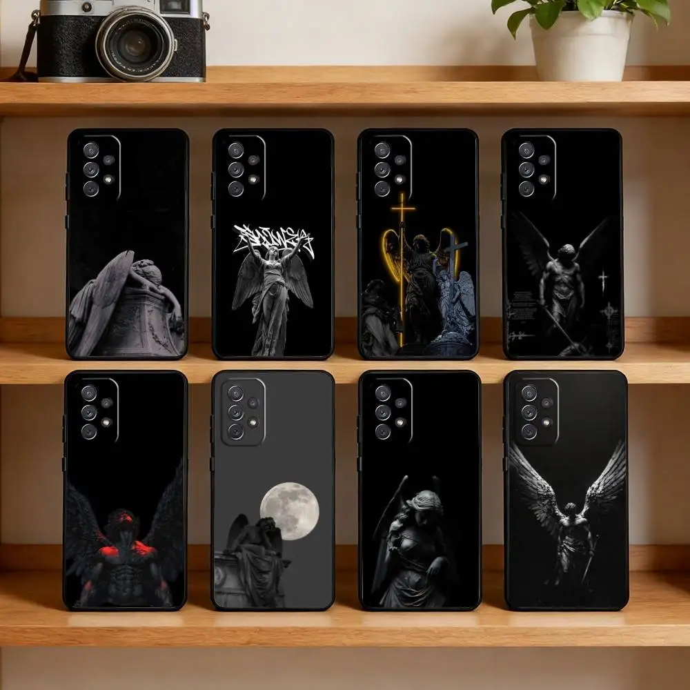 

Angel Sculpture Phone Case For Samsung Galaxy A73,A72,A71,A70,A52,A51 Others Soft Black Cover
