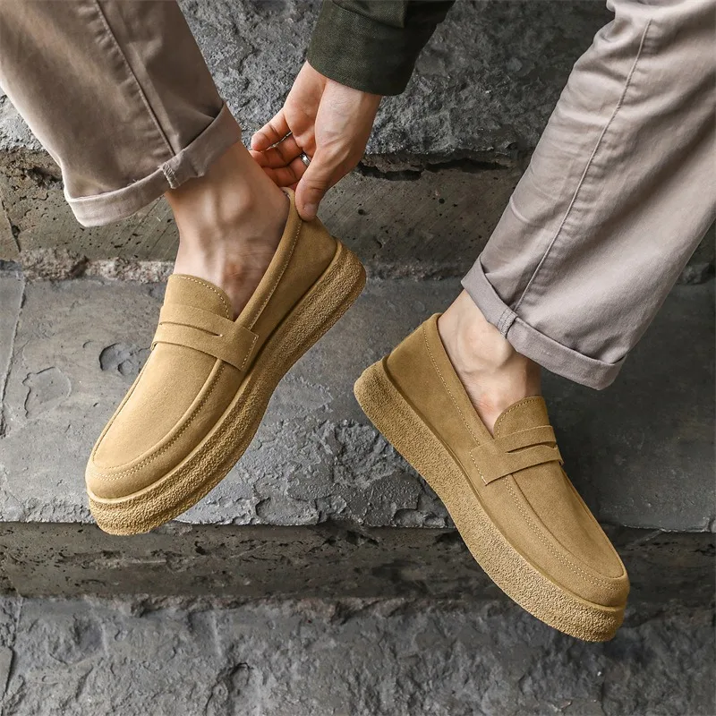 

Неглубокие лоферы без шнуровки, дышащая повседневная мужская обувь, спортивная мужская прогулочная обувь на открытом воздухе, модная весенне-осенняя обувь на толстой подошве, новинка