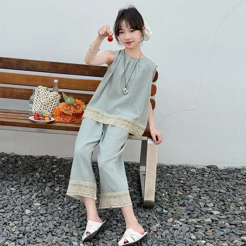 Girls Clothing Sets 4 To 7 Years Fashion Outfit Children's Set Clothes 11 12 8 14 Year Old Girl Costumes Stylish Suit Summer 10