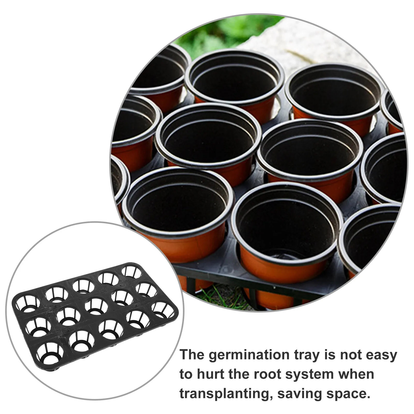 

2pcs 15 Hole Seedling Pp Material Durable Lightweight Growing Tray For Easy Storage Reinforced Bottom Holder Tray