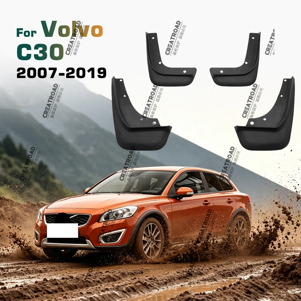 Für VOLVO C30 (ohne lackierte Dichtungen) 2007–2019, Kotflügel, Kotflügel, Schmutzfänger, Spritzschutz, Kotflügel, Autozubehör