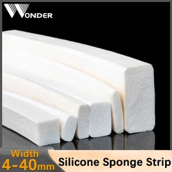 Square Silicone Sponge Strips White Silicon Rubber Foamed Doors Windows Gasket Trim Seal High Temperature Resistant