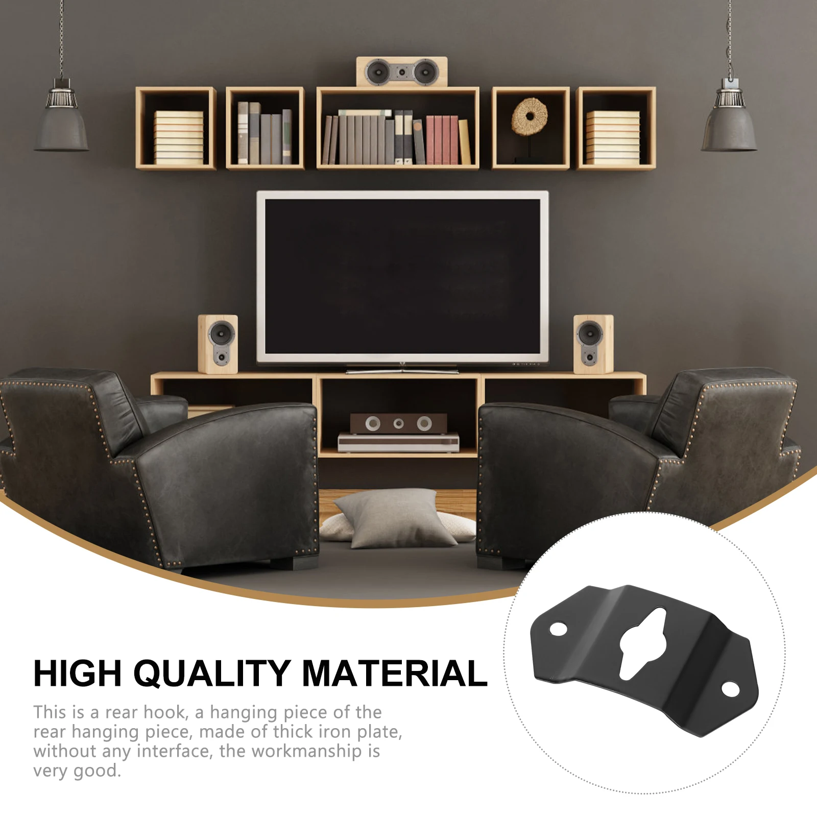 

20 Pcs Wall Mount Iron Hangers Thick Plate Keyhole Brackets Without Interface For Speaker Shell Hanging Accessories Wall Mounted
