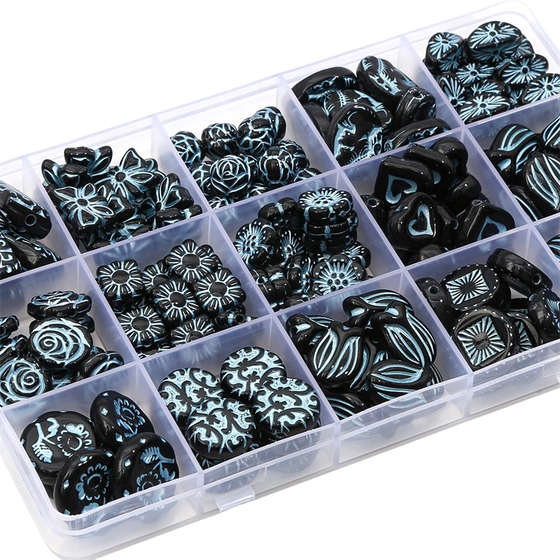 แฟชั่นวาดสไตล์บาร็อคลูกปัดอะคริลิคหัวใจดอกไม้ผีเสื้อเสน่ห์สำหรับสร้อยคอสร้อยข้อมือ DIY เครื่องประดับทำ