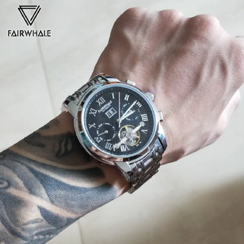 Hot Fashion Automatic Watches Mens Brands Mark Fairwhale Calendar Business Man Clocks Luxury Mechanical WristWatch Dropshipping