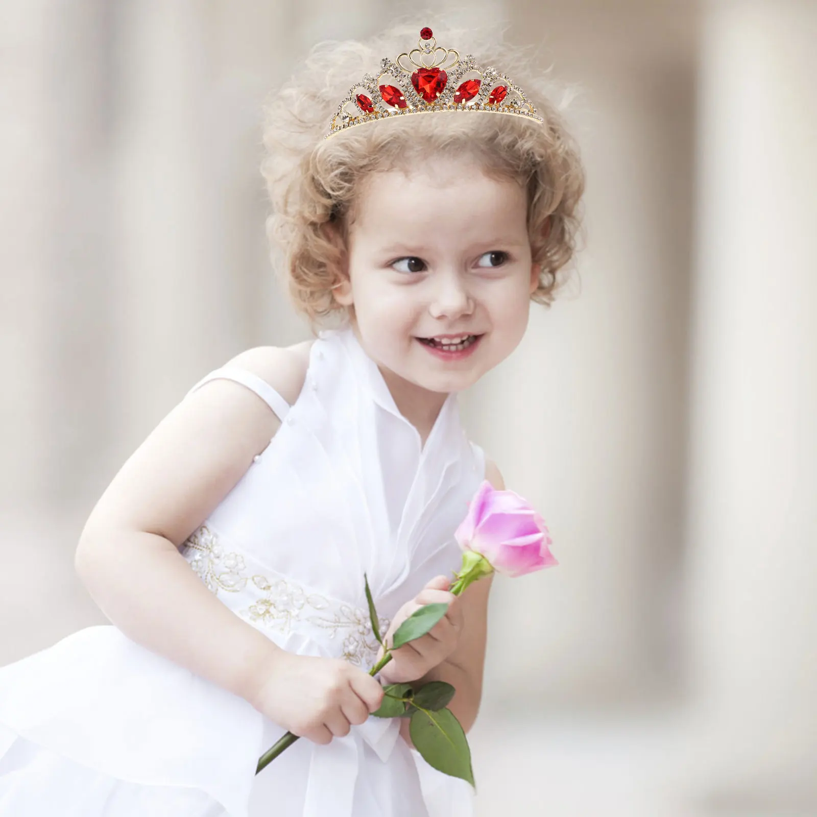 

Princess Crown Hair Accessories Girls Kids Headbands Rhinestones Metal Tiara Shining Beautiful Party Banquet Events Comfortable