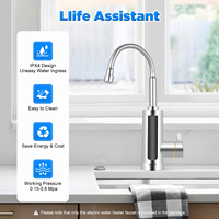 3000W Electric Water Heater Faucet,Fast Heating Kitchen Tap with 360° Rotating Outlet & LED Display,for Kitchen Bathroom
