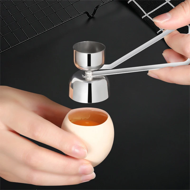 Stainless steel Egg Eggshell Opener Eggshell Cutter Double Head Egg Topper Shell Opener Boiled Raw Egg Creative Kitchen Tools