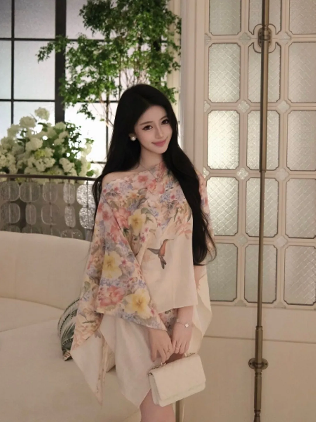 

Elegant Floral Print Top And Skirt Set High Waist Short Skirt Comfortable mid Sleeve T-Shirt Style Women's Fashion Summer Outfit