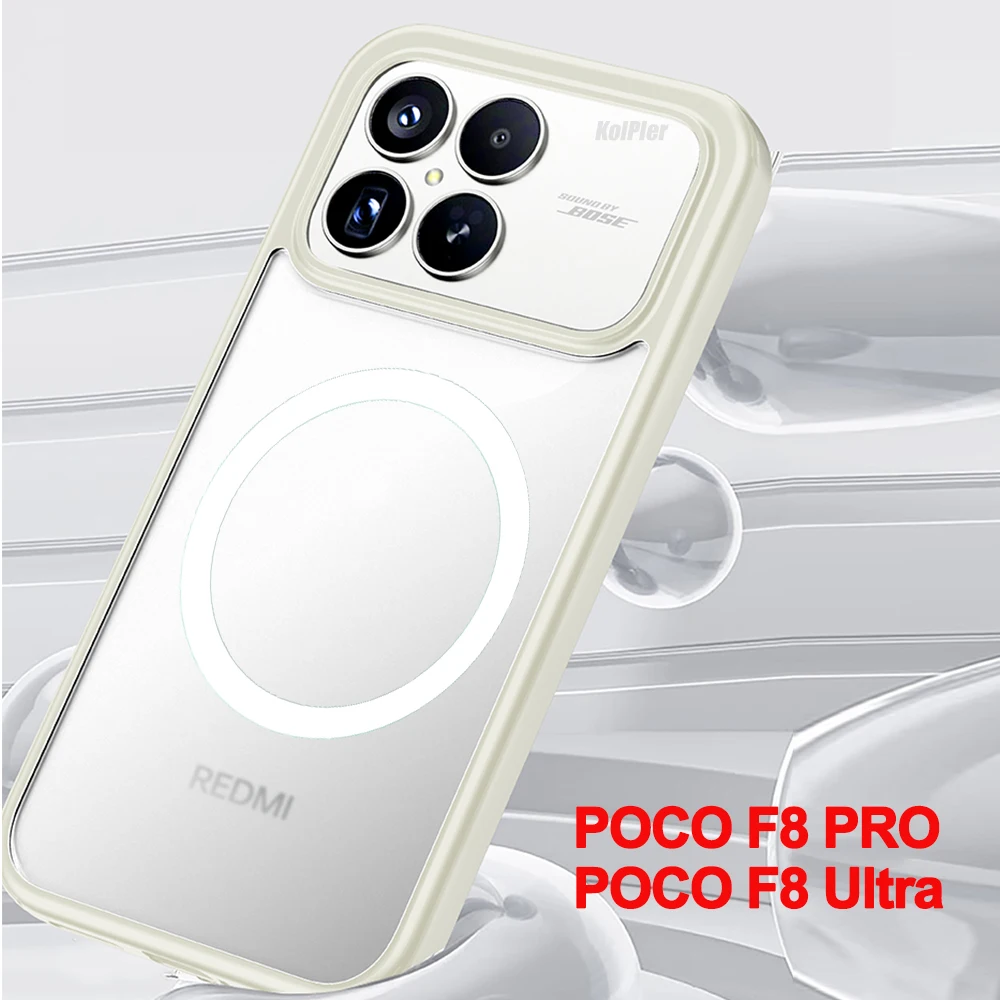 

Phone Case for Xiaomi POCO F8 PRO F8Ultra 5G Magnetic Soft TPU Silicone Frame Matte Shockproof Transparent Hard Casing Bumper