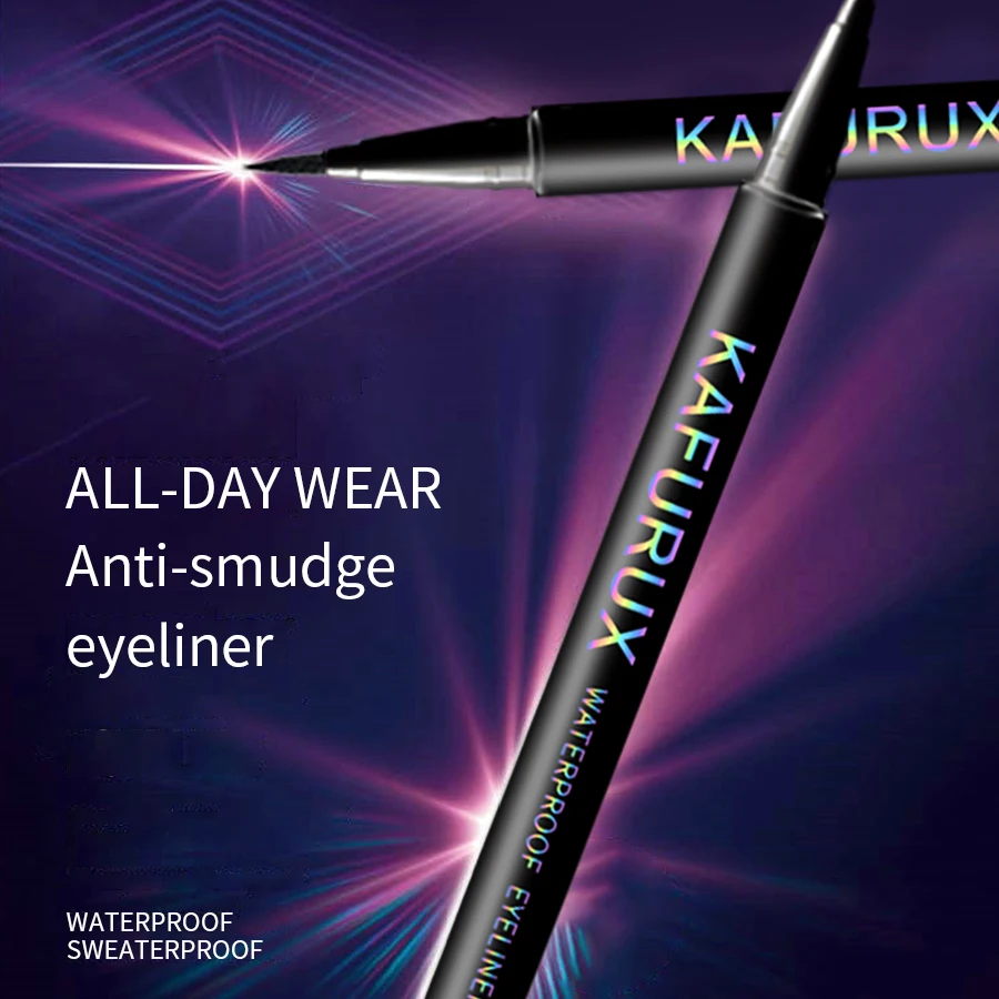 1 Stück schwarzer, schnelltrocknender Eyeliner-Stift für langanhaltendes, geschmeidiges, mattes Augen-Make-up, wasserfest, wischfest, flüssiger Eyeliner-Stift_voghion.com