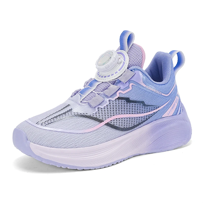 Outdoor Lace-up Boys Girls Knit Jogging Shoes Gym Sneakers Children‘s Basketball Shoes Non-slip Breathable Sports Training Shoes view 3