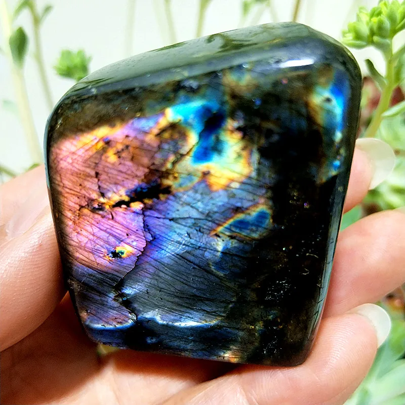 Pierres Naturelles Finlandaises Labradorite Lumineuse pour Méditation, Guérison Spirituelle, Reiki, Énergie, Feng Shui, Décoration de Chambre en Cristal