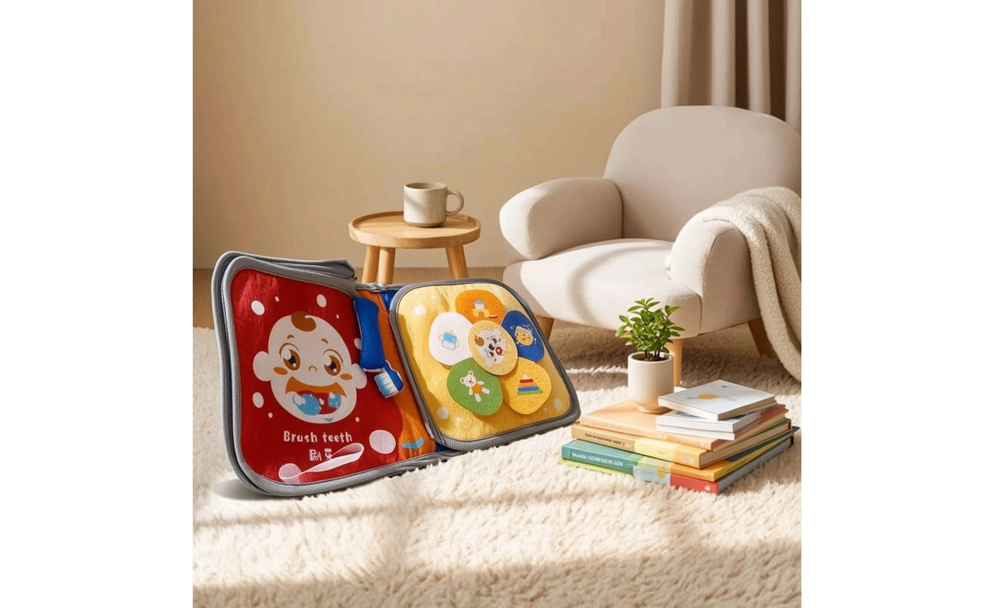 Cloth Book with Hook-and-Loop Early-Learning Baby Soft Book Sensory Educational Toy Long-Lasting Hands-on Learning for Babies Cloth Book with Hook-and-Loop Early-Learning Baby Soft Book Sensory Educational Toy Long-Lasting Hands-on Learning for Babies