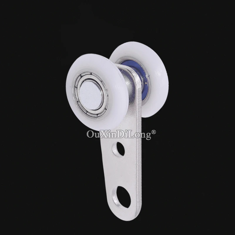 200PCS Heavy Window Curtain Hanging Rail Wheels High-loading Dual Nylon Mute Wheels Ball Bearing Smoothly Moving Rollers Pulleys