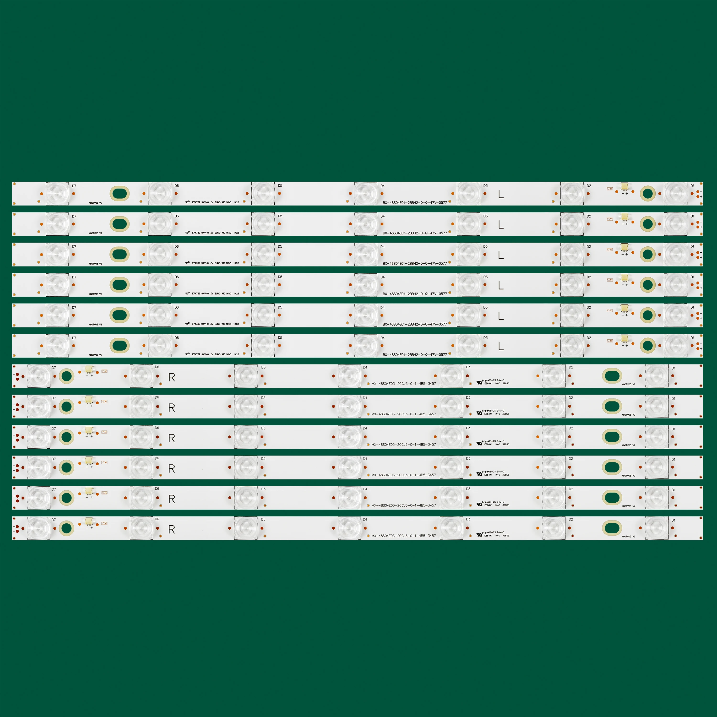 

Светодиодная лента 12 шт. для Panasonic TX-48AS640B TX-48AX630B TX-48AX630E TX-48AXW634 TX-48AXR630 TH-48AX670 480TV05 V2 R 480TV06 V2 L