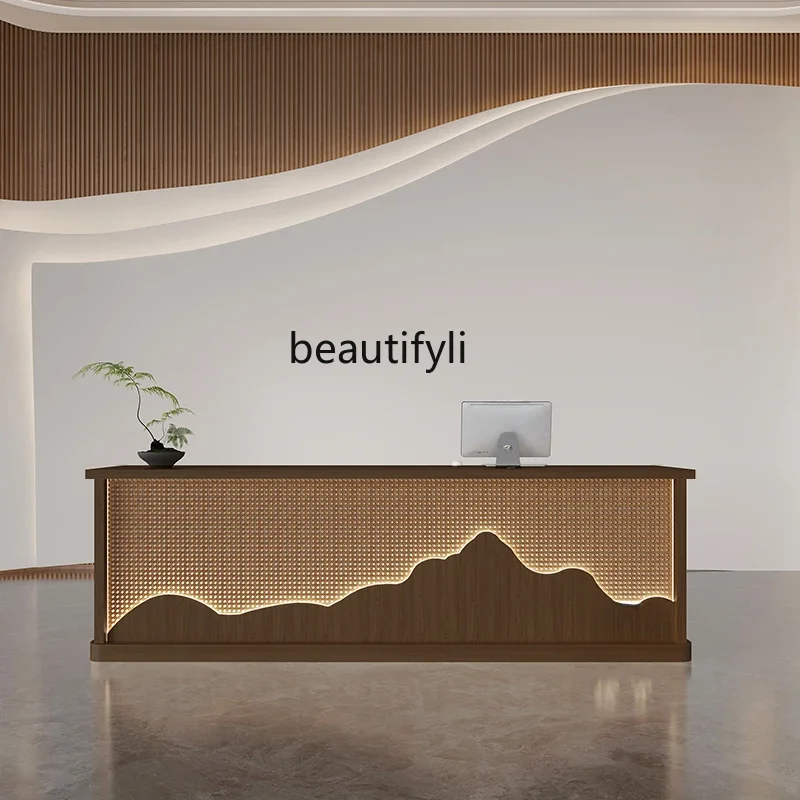 

Bar Counter Homestay Hotel Club Front Desk Beauty Salon Foot Bath Reception Desk Ear Cleaning Health Rattan Woven Cashier