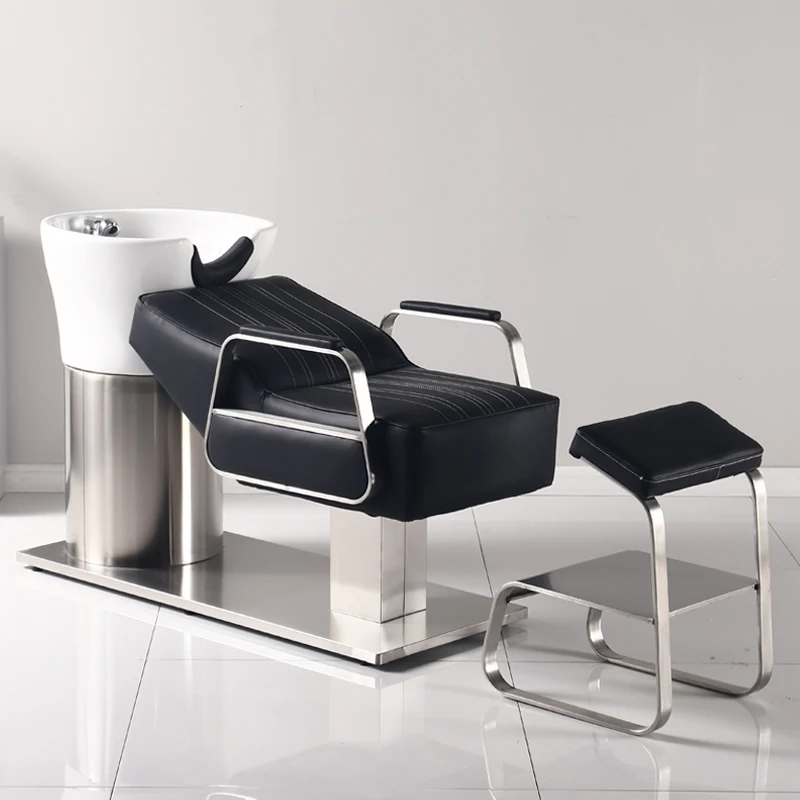 Barber Shop Shampoo Chair Special Lying Half Deep Basin High-End Hair Color Customization