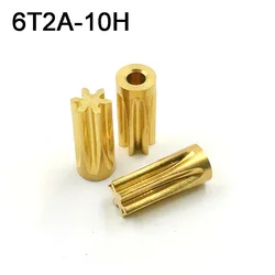62A 61.2A 0.5M Brass Pinion OD=4mm 6 Teeth Small Copper Gear Hole 2mm Tight Motor Repair Parts