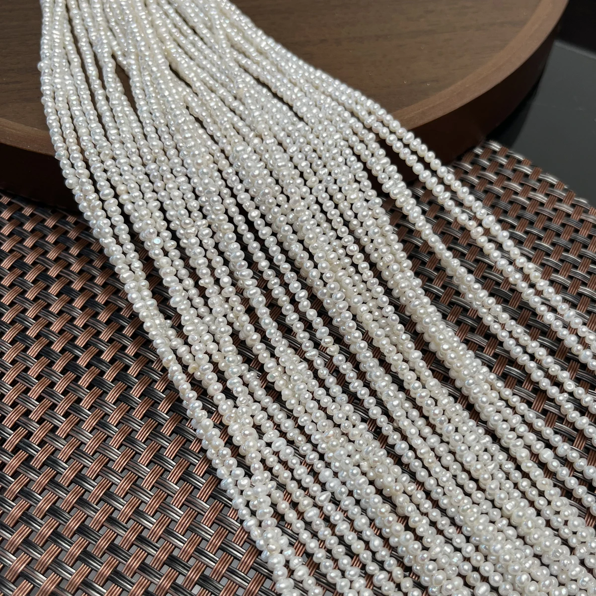 2-3mm AA Small Natural Freshwater White Punch Pearl Bead Wedding Jewelry Make DIY Necklace Bracelet Accessories Wedding Women