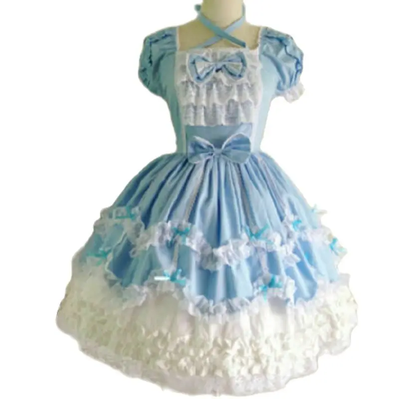 Sissy Baby May Mini Blue Dress Sissy Adult Little Girl Halloween and Cross Dresser Party Daily Unisex Dress CD/TV Role-playing