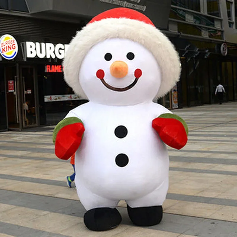 

Inflatable Snowman Mascot Costume Adult Fancy Dress Christmas Party Kawaii Mascot Costume Carnival Costumes no battery