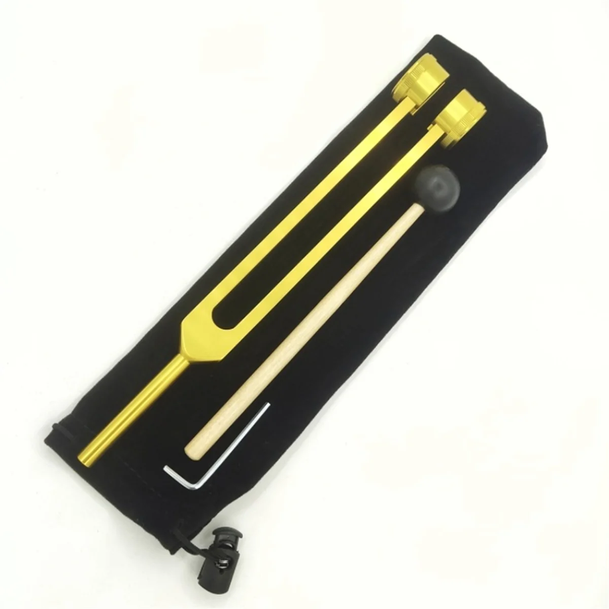 ABGN Gold расширенный камертон для чистки ушей диаметром 25 см, камертон 128 Гц с гаечным ключом, тканевой сумкой и молотком