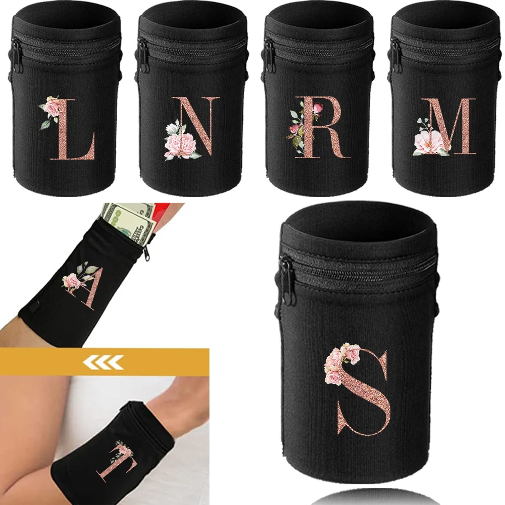 Sports Wristband Bags Wrist Protector Running Sport Safety Black Series Support Brace Wrap Wristband Rose Gold Style Wrist Bag