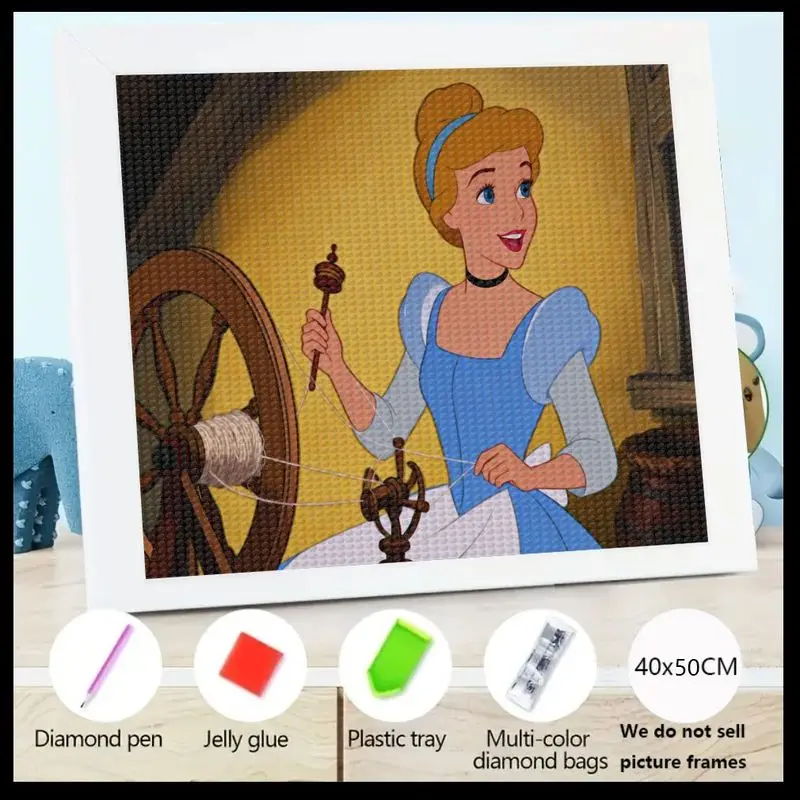 

1 шт., набор для алмазной живописи принцессы Диснея Золушки 5D, сделай сам, полная дрель, кристалл, стразы, вышивка, сказочный мультфильм, спин