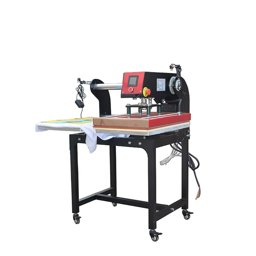 NO MOQ Laser Light Dual Worktable Black Pneumatic T-shirt Sublimation Auto Open Flatbed Printing Heat Press Machine