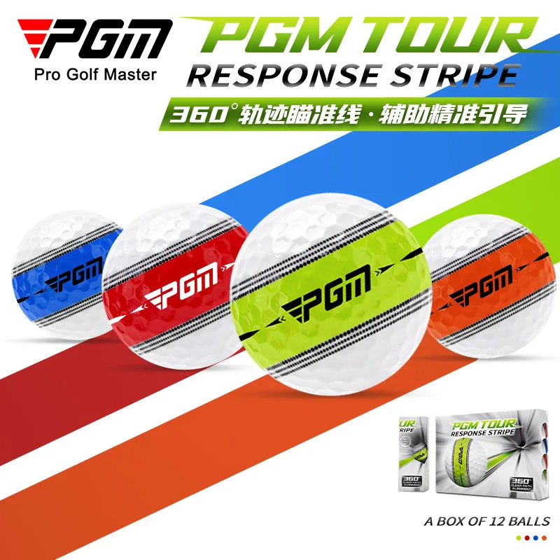 

PGM Golf Ball 360° Track Aiming Line Stripe 12PCS Two Layer Ball Q030 Wholesale