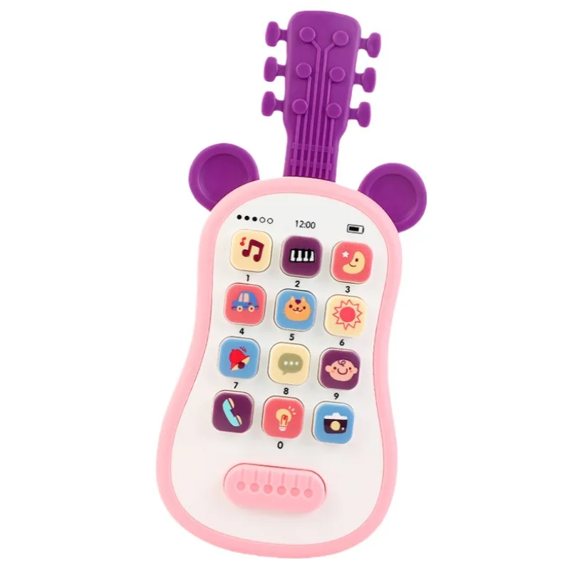 Children's Early Education Multifunctional Mobile Phone Cartoon Violin Music Light Story Phone Puzzle Baby Soothing Toys Gifts