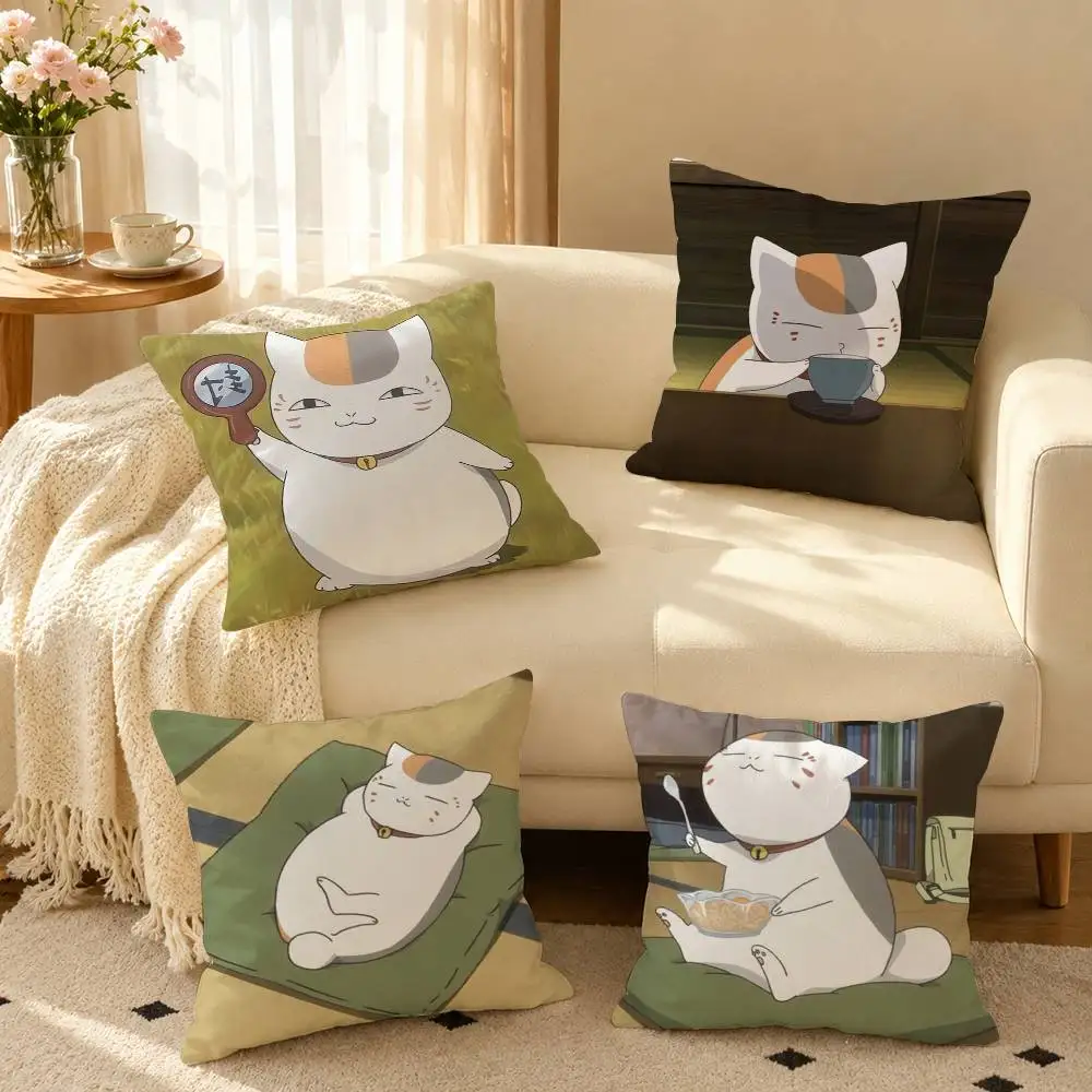 Natsumes Book of Friends Square Double-Sided printed Pillow Case Bedroom Bedside Pillow Sofa Cushion Cover